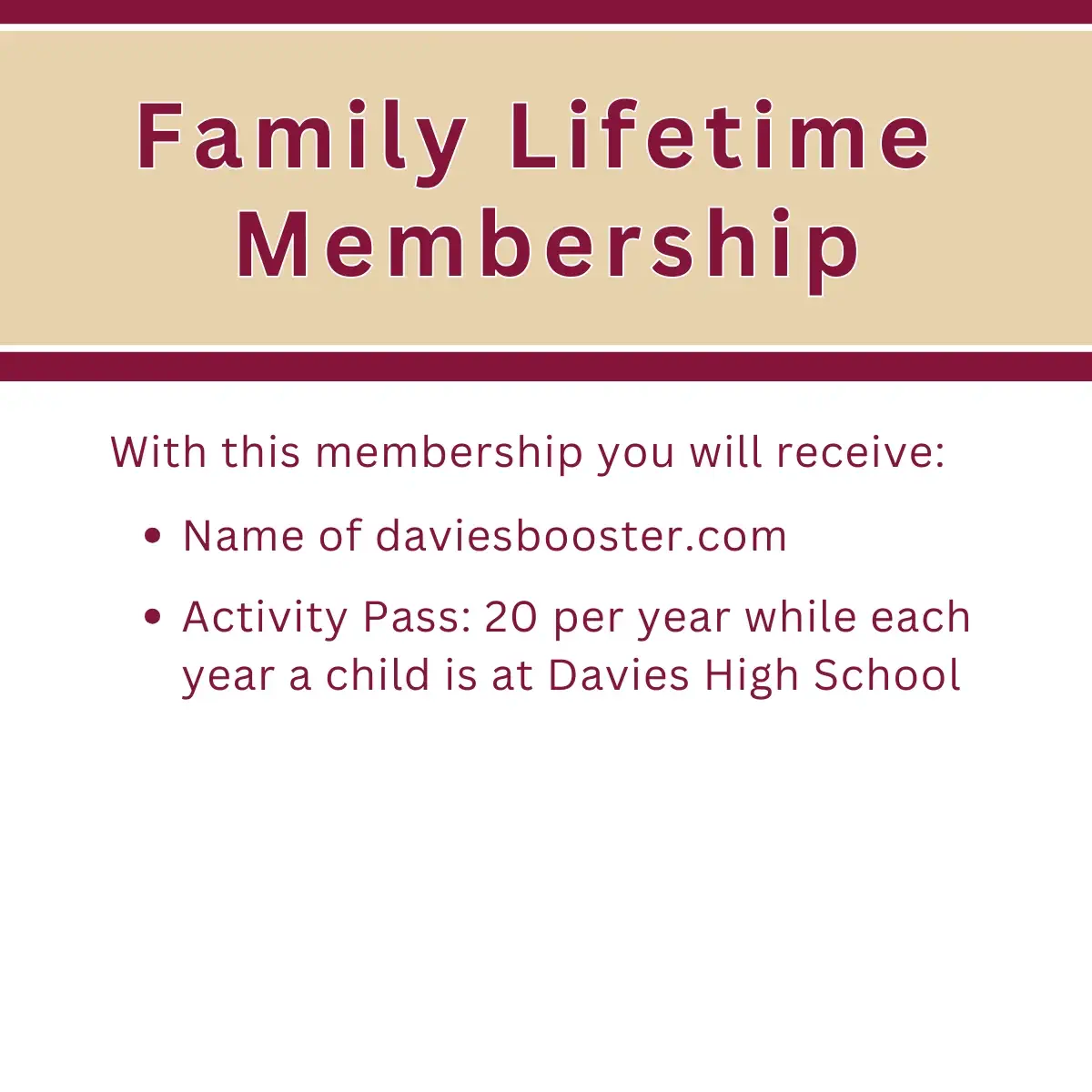 Family Lifetime Membership